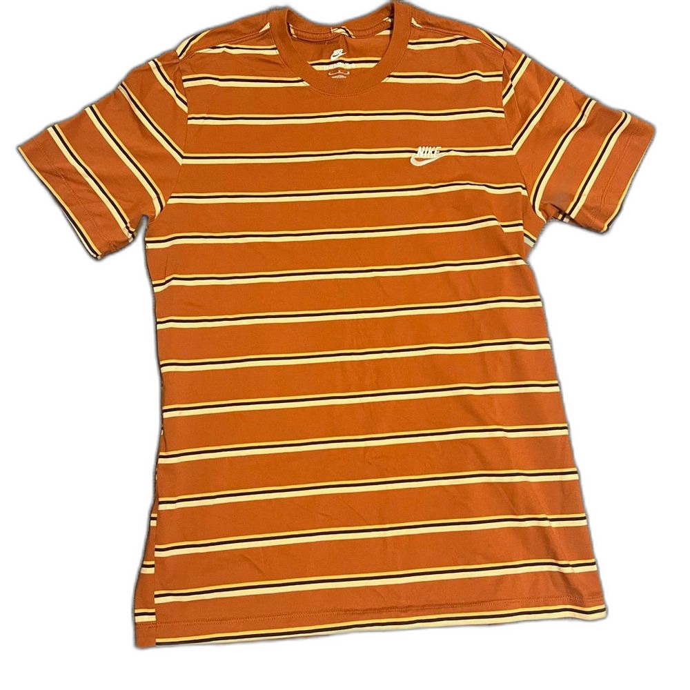 NEW Nike Men's Orange Striped T-Shirt